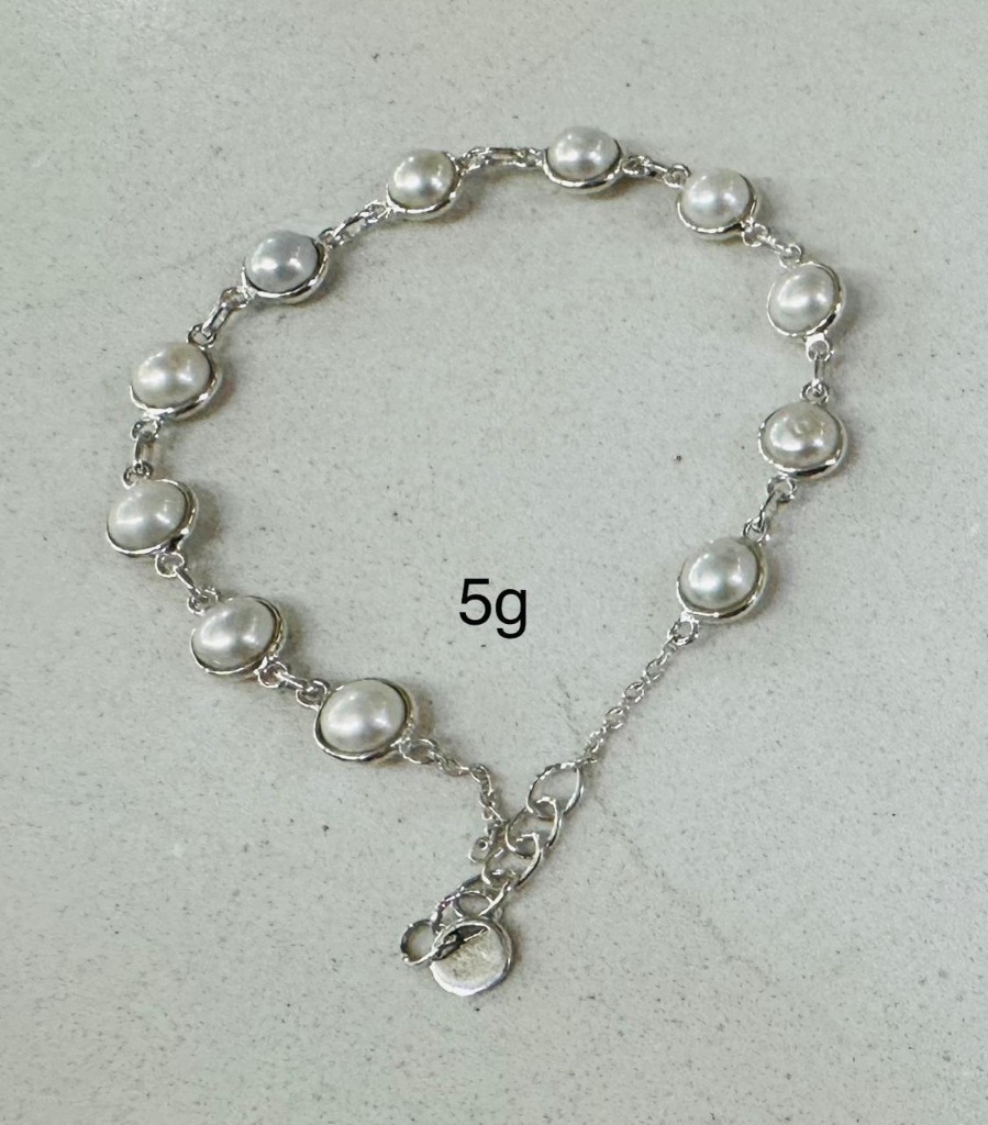Silver & Pearl Link Bracelet