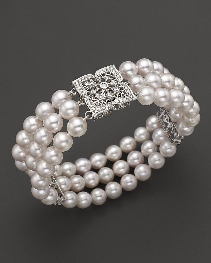 Triple-Strand Pearl Bracelet